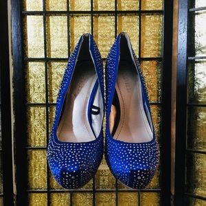 Forever 21 Blue Studded Stiletto Pumps